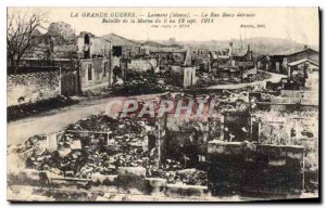 Old Postcard The Great War Laimont Mense La Rue Basse desruite