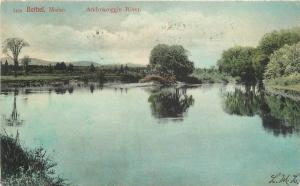 Androscoggin River  1906 Bethel Maine Leighton undivided postcard 1585