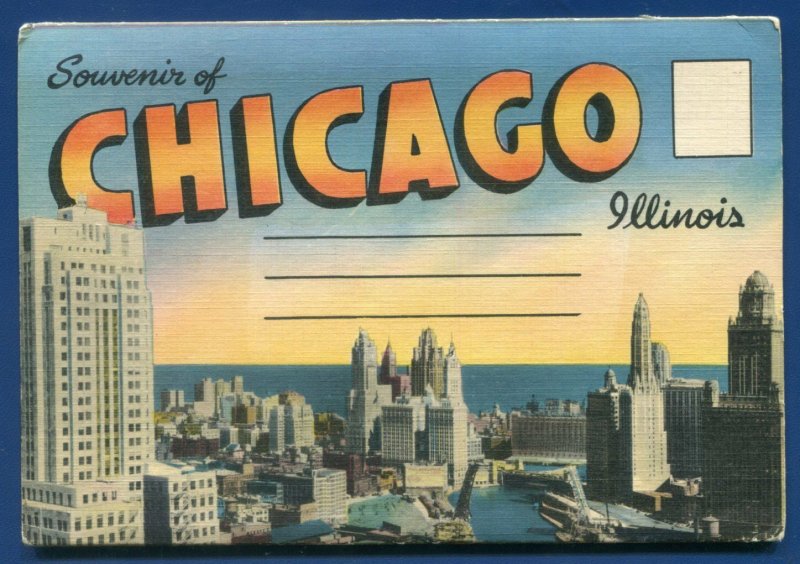 Chicago ILLinois il Fountain view beautiful parks Grant Park Postcard Folder