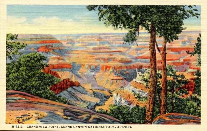 AZ - Grand Canyon National Park.  Grand View Point (Fred Harvey)