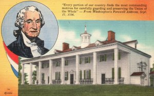 Michigan MI, Washington's Farewell Address, House Mansion, Vintage Postcard