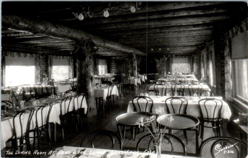 RPPC ECHO LAKE, CO Colorado LODGE DINING ROOM Interior c1950s  Roadside Sanborn