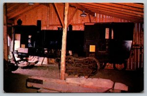 Old Lombard Log hauler Lumberman's Museum  Patten  Maine  Postcard