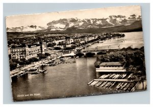 Vintage Early 1900's RPPC Post WW2 Zurich Alps POSTED