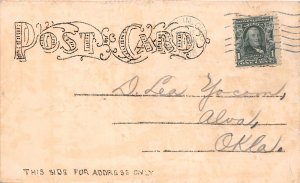 J58/ Hand-Made Hand-Colored Postcard c1910 Man Kicking Man358 