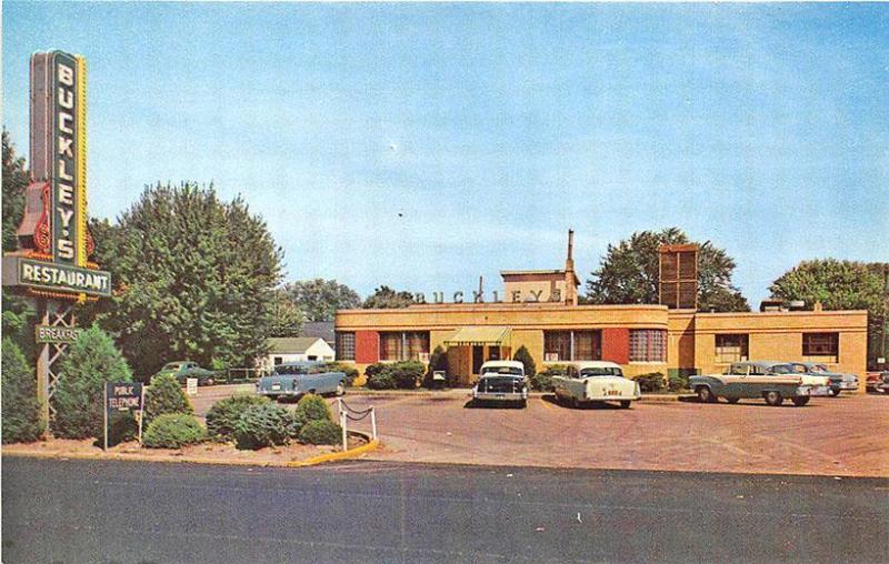 Cumberland IN Buckley's Restaurant Old Cars Postcard