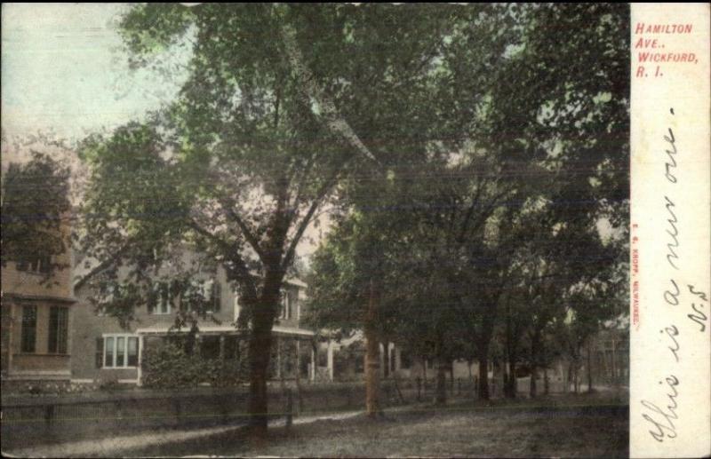 Wickford RI Hamilton Ave c1905 Postcard