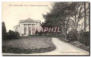 Old Postcard Cholet public garden Entree