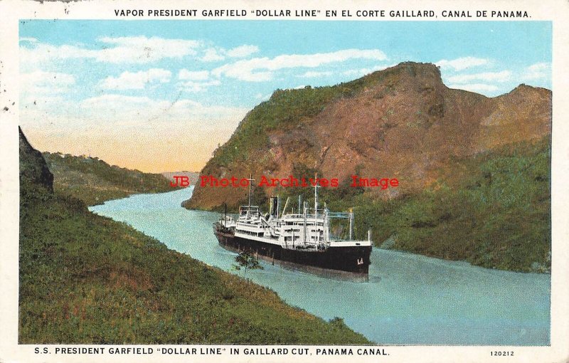 Dollar Steamship Line, Steamer President Garfield, Gaillard Cut, Panama Canal