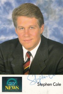 Stephen Cole Sky TV News Reader Television Hand Signed Cast Card Photo