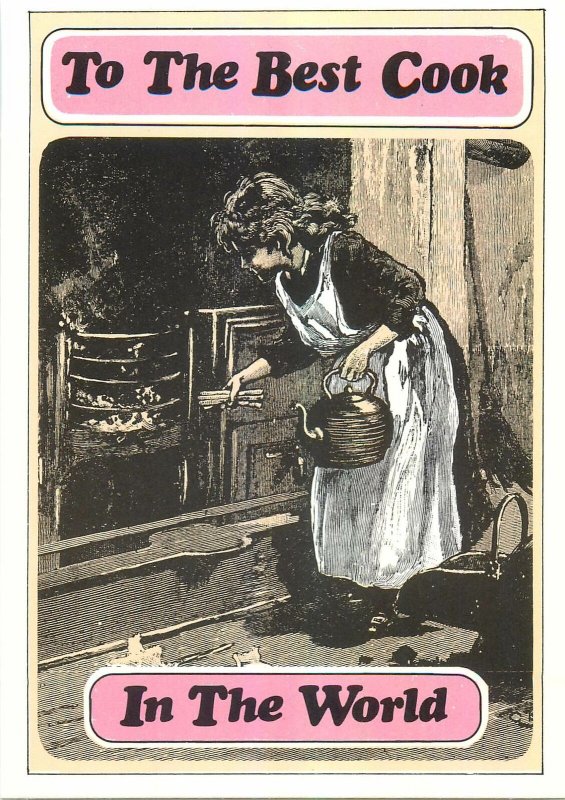 Postcard Victorian Style Greetings Message the best cook in world mother food