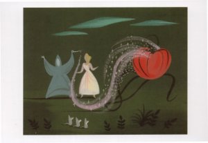 Cinderella Witch Spell Pumpkin Disney Storyboard Painting Film Postcard