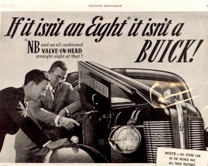 1937 Vintage GM Buick Car Print Ad If It Isn't An Eight It Isn't A Buick