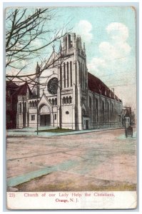 1911 Church Of Our Lady Help The Christians Exterior Orange NJ Posted Postcard