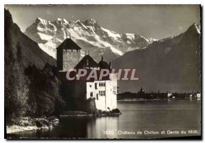 Old Postcard Chateau de Chillon and Dents du Midi