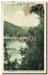 Old Postcard The Illustrious Gard Remoulins view of the Gardon and the Pont d...