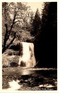 Oregon Silver Creek Upper North Falls Real Photo