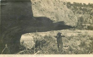 Flagstaff Arizona Hanging Rock Walnut Canyon 1909 RPPC Photo Postcard 21-9544