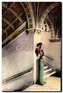 Pau - Castle Henri IV - Grand Staircase - Bust of Bernadette Old Postcard