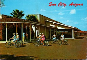 Arizona Sun City Showing Residents Bicycling 1973