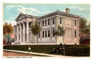 Postcard LIBRARY SCENE Sedalia Missouri MO AT7066