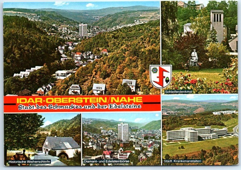 Postcard - City of jewelry and precious stones - Idar-Oberstein, Germany