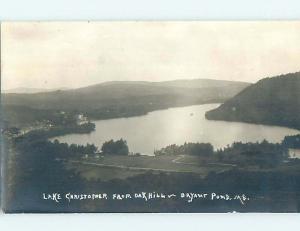 1943 rppc LAKE CHRISTOPHER FROM OAK HILL Bryant Pond Maine ME HM2552