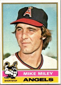 1976 Topps Baseball Card Mike Miley California Angels sk13418