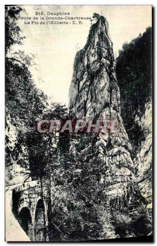 Old Postcard Dauphine Route Grande Chartreuse Peak of Oeillete