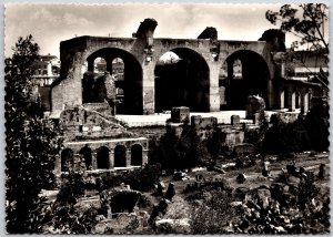 Roma Foro Romano Basilica Di Massenzio Rome Italy Real Photo RPPC Postcard