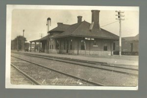 Clarion IOWA RPPC 1912 DEPOT Rock Island Railroad TRAIN STATION nr Humboldt