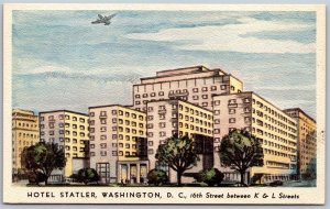 Vtg Washington DC Hotel Statler 16th Street 1940s View Old Postcard