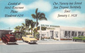 San Diego California Walter Anderson Nursery, Color Linen Vintage Postcard U7606