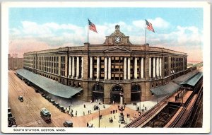 South Station Boston Massachusetts MA Cross Streets and Building Postcard