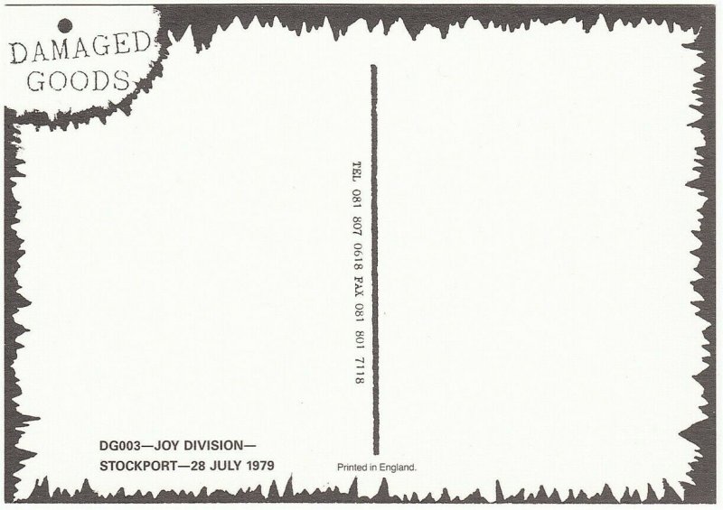 Joy Division in Stockport Manchester England in 1979 Modern Postcard