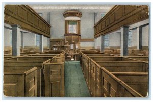 1923 Interior Old German Church Waldoboro Maine Posted Vintage Antique Postcard