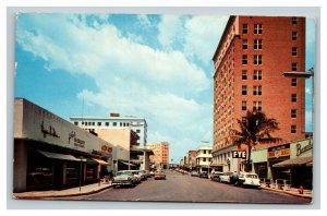 Vintage 1958 Postcard Old Cars Main St. Orange Blossom Hotel Sarasota Florida