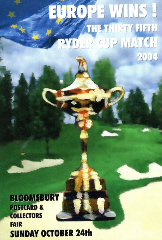 Europe Golf Ryder Cup Victory 2004 Collectors Fair Advertising Postcard