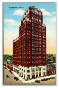 Vintage 1930's Postcard Threefoot Building Meridian Mississippi Antique Cars