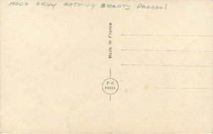 1920s Sexy Bathing Beauty Parasol #1641 PC Paris RPPC Photo Postcard 22-7149