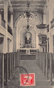 Iceland Reykjavik Church Interioir Domkirkjan philatelic interest postcard C349