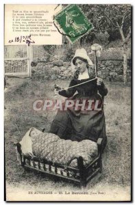 Old Postcard Folklore Doll Cradle In Auvergne