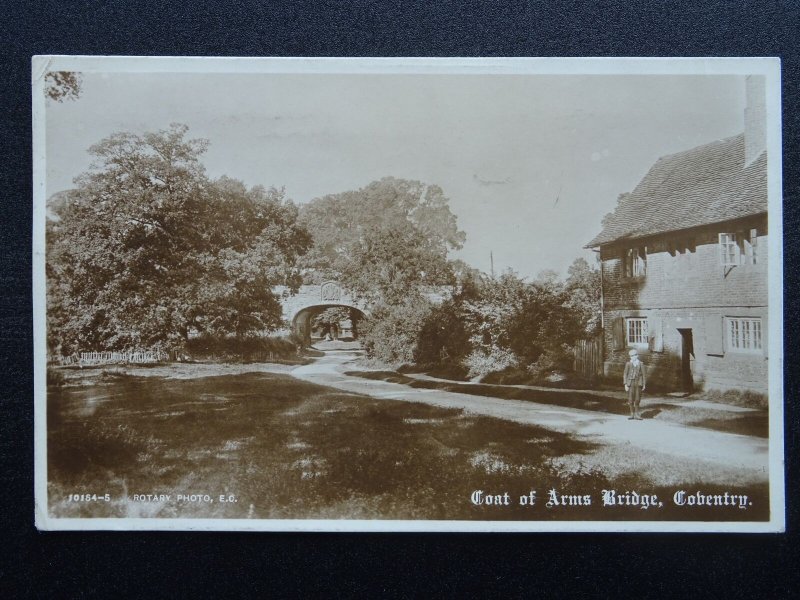 Warwickshire COVENTRY Coat of Arms Bridge c1914 RP Postcard by David Burdett