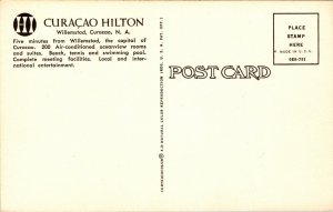 Curacao Hilton Willemstad Curacao NA Beach Swimming VTG Postcard UNP Unused 