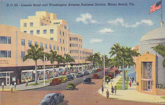 Florida Miami Beach Lincoln Road and Washington Avenue Business Section Woolw...