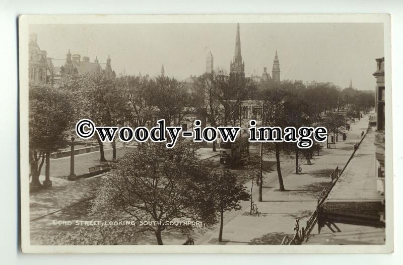 tp8895 - Lancs - Lord Street & Trees, Looking South c1929, Southport - Postcard 