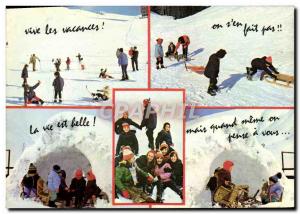 Postcard Modern Kids Ski Toboggan Igloo