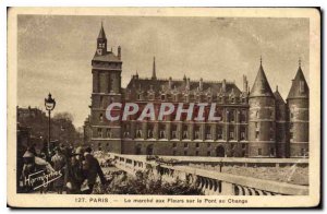 Old Postcard The Paris march to Fleaurs on the Pont au Change