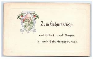 Postcard German Birthday Card - Zum Geburtstage Viel Gluck und Segen Ist mei B31