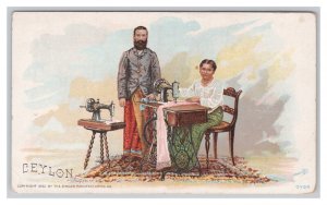 The Singer Manufacturing Co. CEYLON Vintage ©1892 Advertising Trade Card